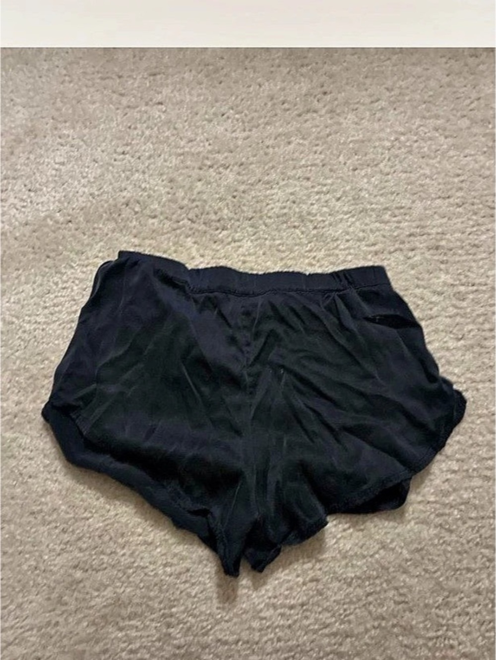 Lunya black silk shorts